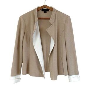St. John knit Blazer in Beige and White size 10